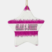 Glam Bunny Pink Star-kerstversiering Keramisch Ornament (Rechts)