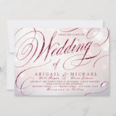 Glam burgundy calligraphy vintage bruiloft kaart (Voorkant)