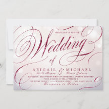 Glam burgundy calligraphy vintage bruiloft