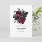 Glam Burgundy Floral Gothic Bachelorette Kaart (Staand voorkant)