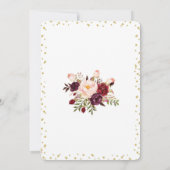 Glam Burgundy Floral roze Roses Baby shower Invite Kaart (Achterkant)