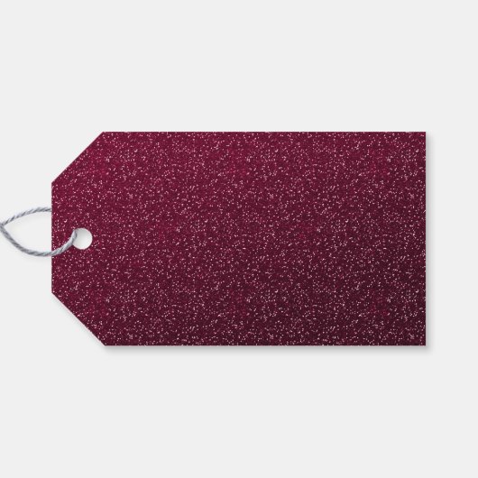 Glam burgundy glitter kalligrafie bedankt cadeaulabel (Achterkant Horizontaal)