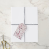 Glam burgundy glitter kalligrafie bedankt cadeaulabel (Met Touw)