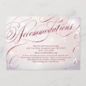 Glam burgundy kalligrafie accommodatie informatiekaartje (Voorkant)