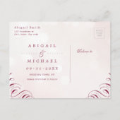 Glam burgundy kalligrafie bespaart de datum aankondigingskaart (Achterkant)