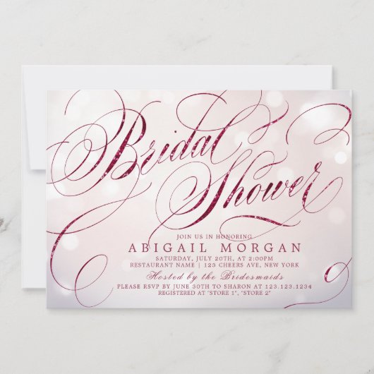 Glam burgundy  kalligrafie Vrijgezellenfeest Kaart (Voorkant)