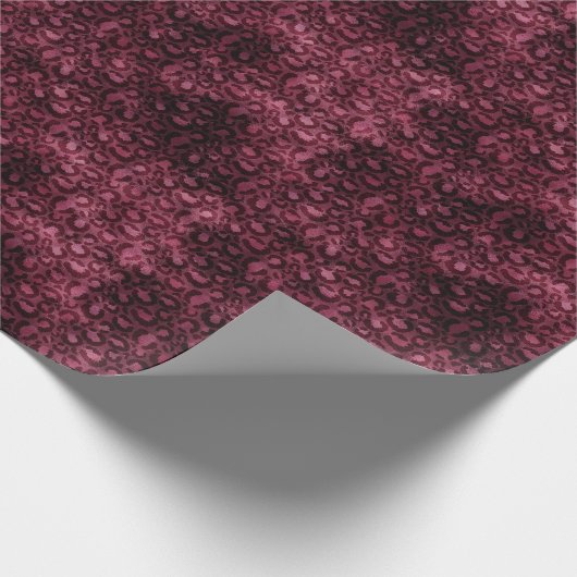 Glam Burgundy Leopard Print Cadeaupapier (Hoek)
