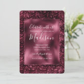 Glam Burgundy Leopard Print Kaart (Staand voorkant)