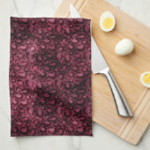 Glam Burgundy Leopard Print Theedoek (Quarter Fold)