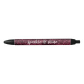 Glam Burgundy Leopard Print Zwarte Inkt Pen (Voorkant)