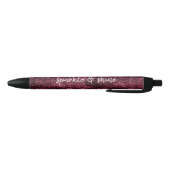Glam Burgundy Leopard Print Zwarte Inkt Pen (Bodem)