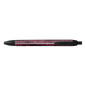 Glam Burgundy Leopard Print Zwarte Inkt Pen (Achterkant)