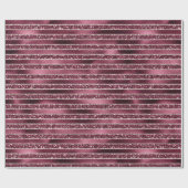 Glam Burgundy Red Rose Blush Glitter Stripes Cadeaupapier (Vlak)