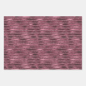 Glam Burgundy Red Rose Blush Glitter Stripes Inpakpapier Vel (Voorkant)