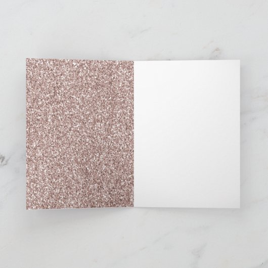 Glam Burgundy Red Rose Blush Glitter Stripes Kaart (Binnen)