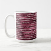 Glam Burgundy Red Rose Blush Glitter Stripes Koffiemok (Links)