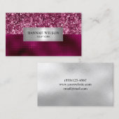 Glam Burgundy Sparkle Glitter Visitekaartje (Voorkant / Achterkant)