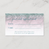Glam Burgundy Teal Script Stylist Appointment Visitekaartje (Achterkant)