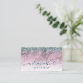 Glam Burgundy Teal Script Stylist Appointment Visitekaartje (Staand voorkant)