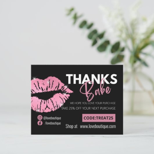 Glam Business - Hartelijk dank voor uw kaart (Staand voorkant)