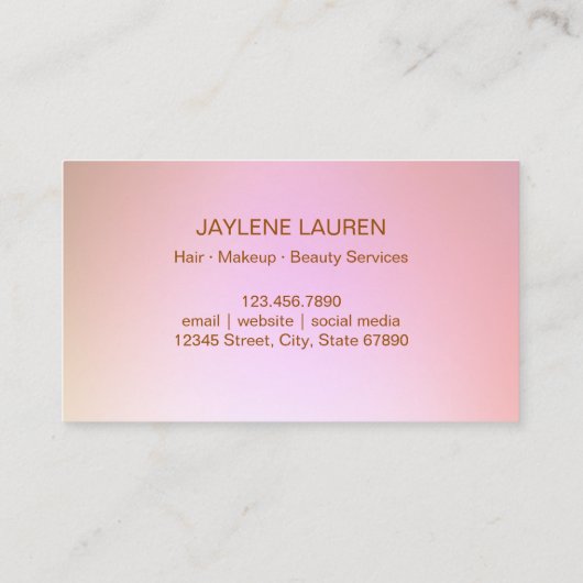 Glam Butterfly Lashes Roos Gold Glitter Drivers Visitekaartje (Achterkant)