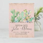 Glam Cactus Bruiloft Save The Date (Staand voorkant)