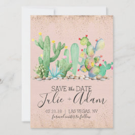 Glam Cactus Bruiloft Save The Date