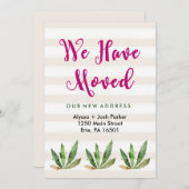 Glam Cactus | Desert Strepen Verhuizing Aankondiging (Voorkant / Achterkant)