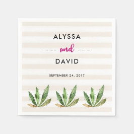 Glam Cactus | Desert Stripes Bruiloft Servetten