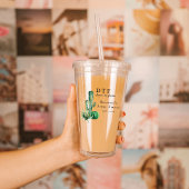Glam Cactus Fiesta | Monogram Bachelorette Acryl Drinkbeker
