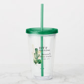 Glam Cactus Fiesta | Monogram Meisjesuitje Acryl Drinkbeker (Voorkant)