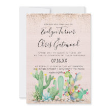 Glam Cactus Fiesta Wedding Invitation