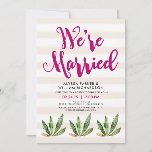 Glam Cactus | Huwelijksaankondiging Kaart (Voorkant)