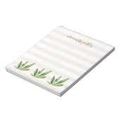 Glam Cactus | Neutrale woestijnstrepen Notitieblok (Linkerzijde)