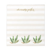 Glam Cactus | Neutrale woestijnstrepen Notitieblok (Voorkant)