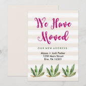 Glam Cactus | Verander adres woestijnstrepen Aankondiging (Voorkant / Achterkant)