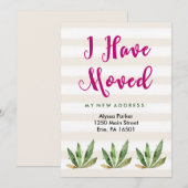 Glam Cactus | Verander adres woestijnstrepen Aankondiging (Voorkant / Achterkant)