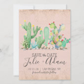 Glam Cactus Wedding Save the Date (Voorkant)