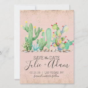 Glam Cactus Wedding Save the Date