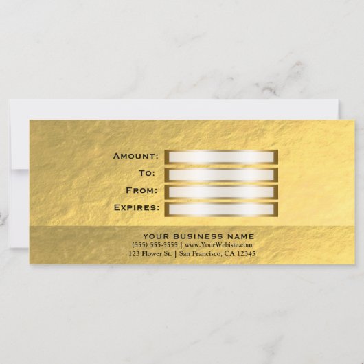 Glam Cadeaubon Folie wit en goud (Achterkant)