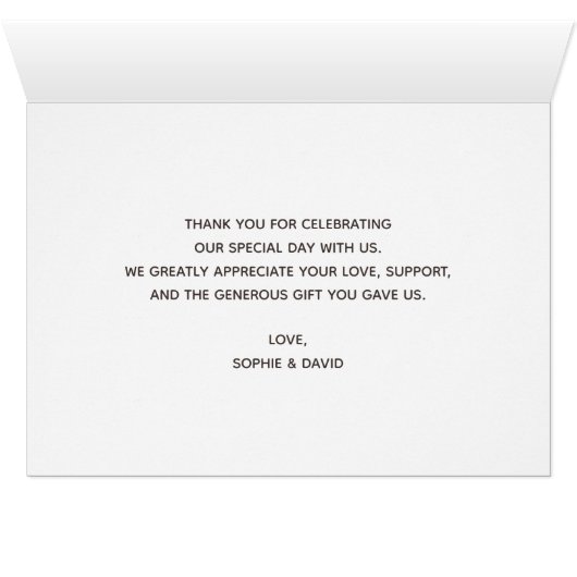 Glam Calligraphy Gold Stroke Bedankt (Binenzijde Horizontaal (Onderkant))