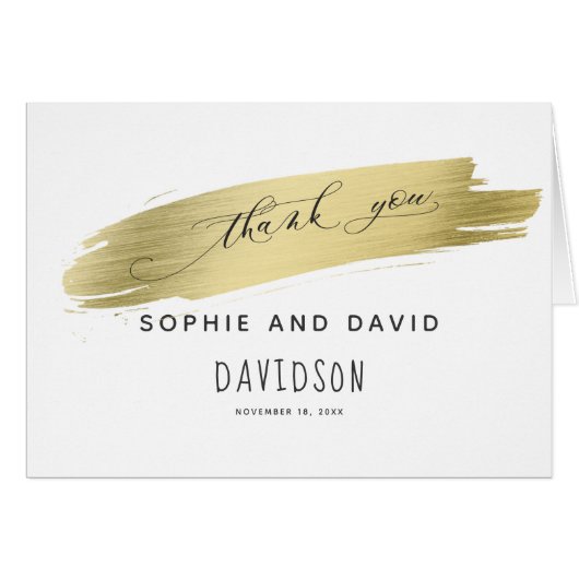 Glam Calligraphy Gold Stroke Bedankt (Voorkant Horizontaal)
