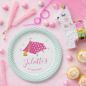 Glam Camp Makeover Meisjes Verjaardag Papieren Bordje (Feest)