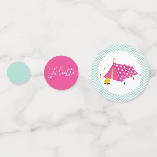 Glam Camp Makeover Spa Verjaardag Confetti (Achterkanten)