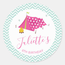 Glam Camp Makover Girls Birthday Envelope Seal