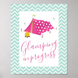 Glam Camp Spa Makover Birthday Poster