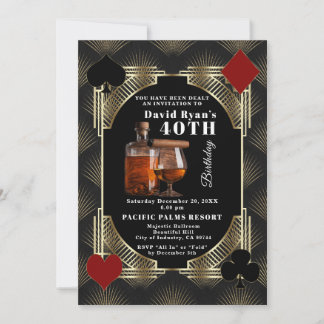 Glam Casino Cognac En Sigaren 50ste Verjaardagsfee Kaart