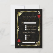 Glam Casino Gold Great Song Request Weddenschap RSVP Kaartje (Voorkant)