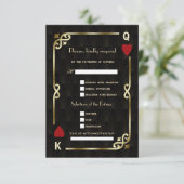 Glam Casino Gold Great Song Request Weddenschap RSVP Kaartje (Staand voorkant)