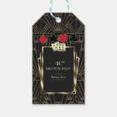 Glam Casino Great Gatsby 40th Poker Verjaardag Cadeaulabel (Voorkant)